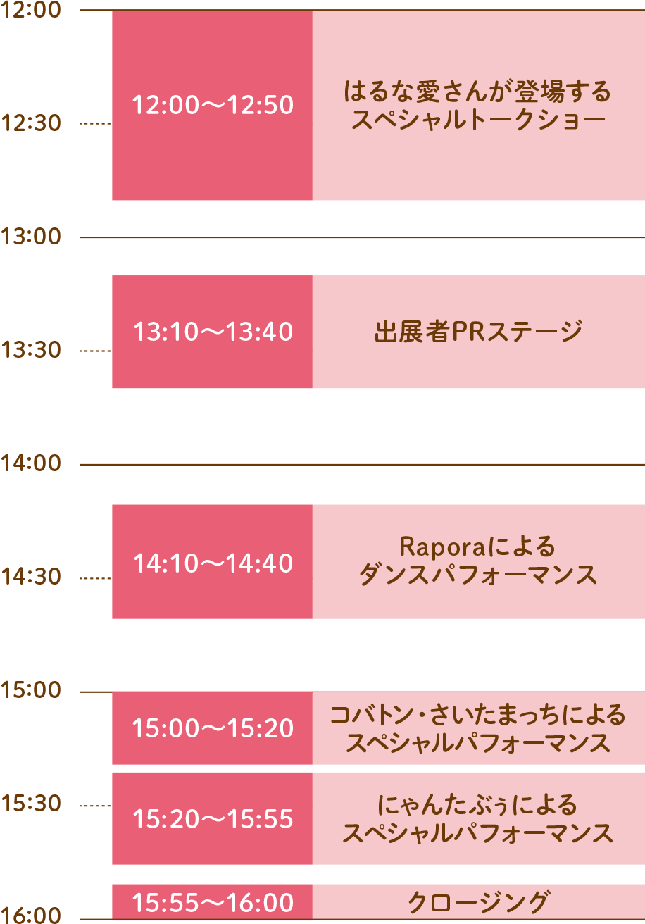 11/23（土） 12:00〜16:00のステージプログラム