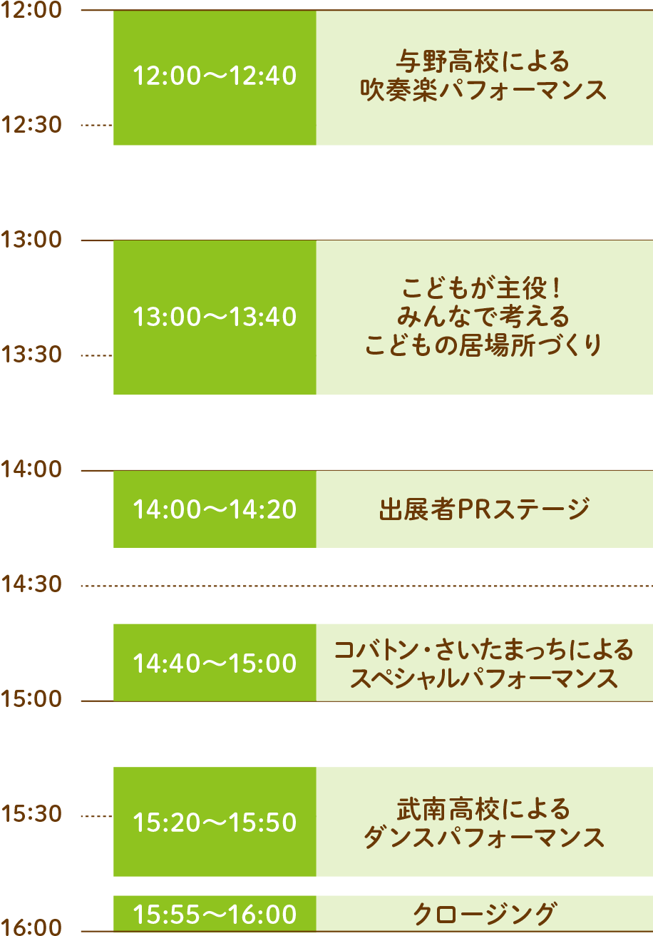 11/24（日） 12:00〜16:00のステージプログラム